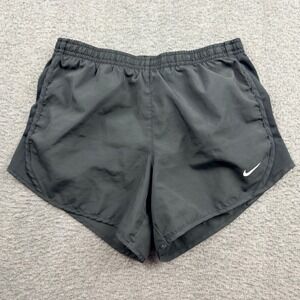 Nike Black Athletic Running Shorts with White Swoosh